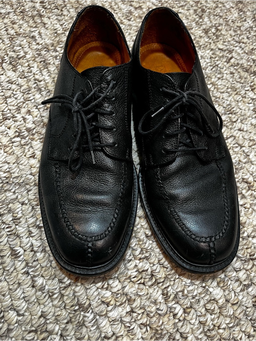 Lands’ End Men’s Black Leather Split Toe Derby Dress Shoes Size 9M Brazil